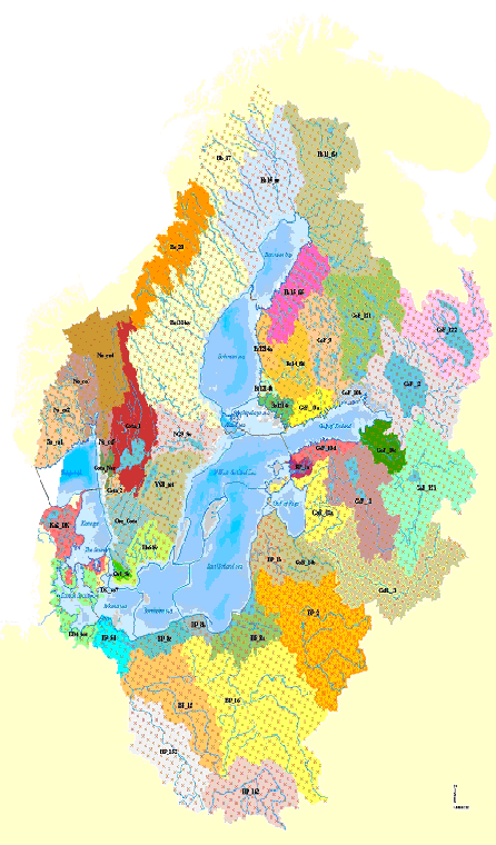 Afstrøminingdsområde som SMHI modellerer